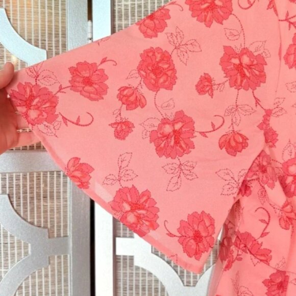 Torrid Pink and Red Floral Wrap Dress - Picture 5 of 7